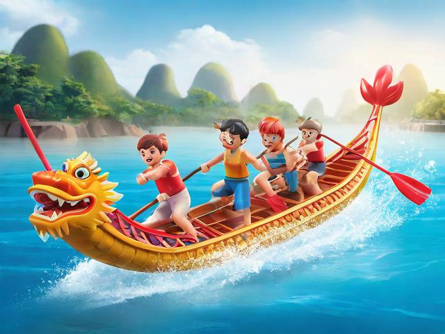 九游体育网站_ 传统划龙舟比赛，激扬水上激情，划龙舟体育游戏