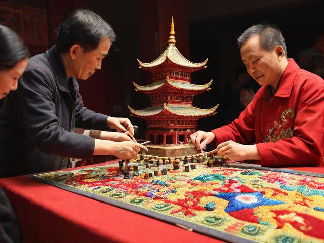 九游体育网站_ 传统技艺“宝塔滚绣”比赛，文化融合的视觉盛宴